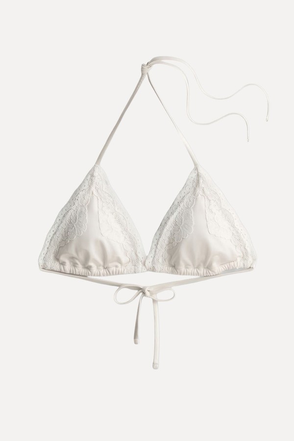 Lace Trim Triangle Bikini Top from Primark