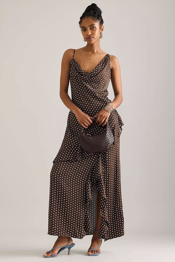Annie Cowl-Neck Ruffle Maxi Dress from Anthropologie