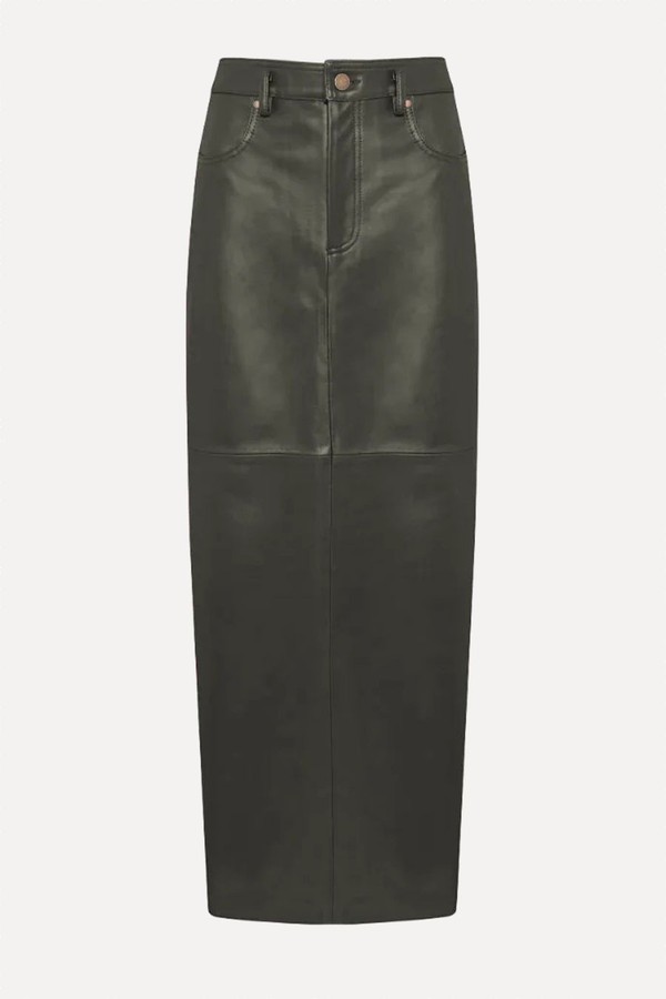 Leather Maxi Skirt from De Savary London