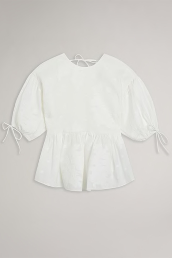 Karni Puff Sleeve Cotton Blend Top from Ted Baker