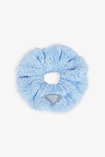 ​​Branded Plaque Terry Texture Scrunchie from Prada