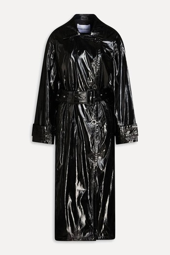 Katharina Faux Patent-Leather Trench Coat from Stand Studio