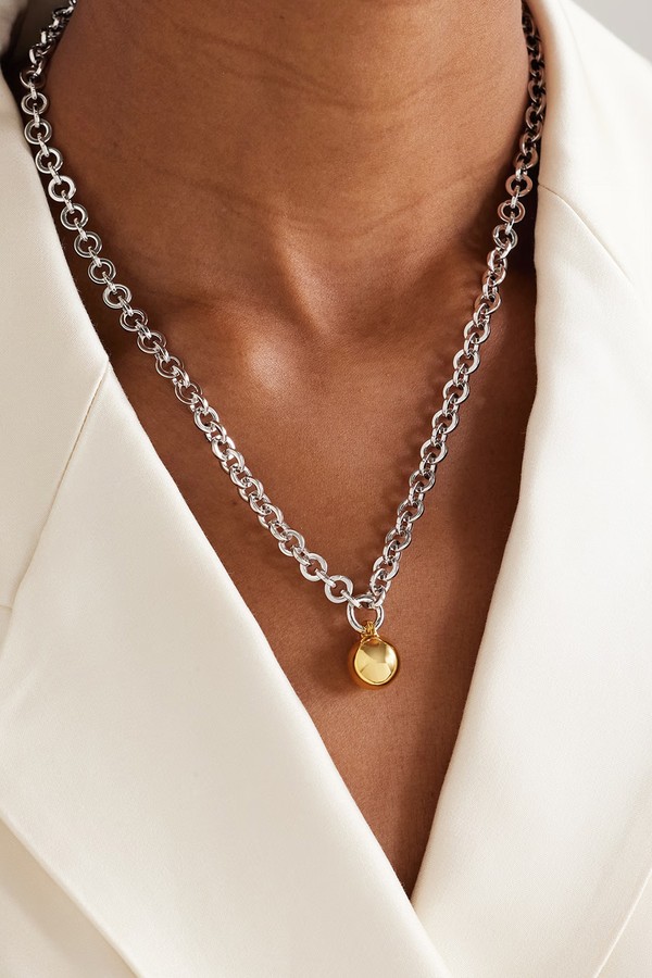Campana Rhodium Necklace from Laura Lombardi