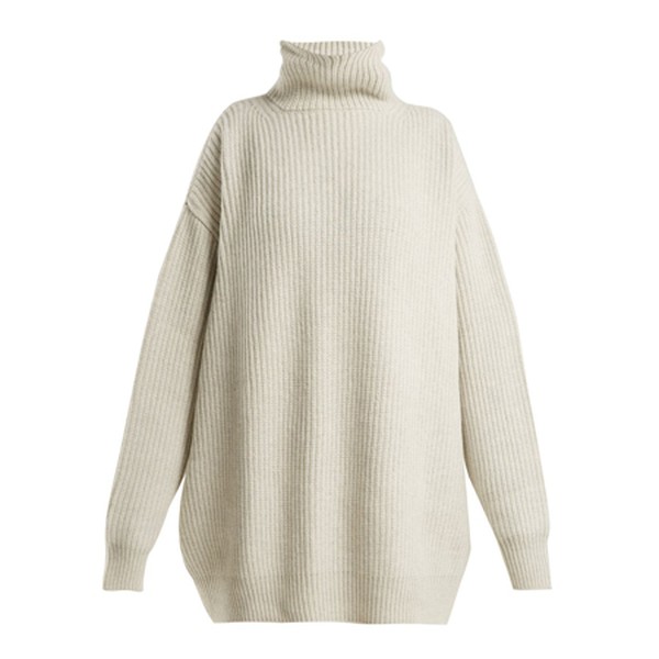 Displaced-Sleeve Ribbed Roll Neck from RAEY
