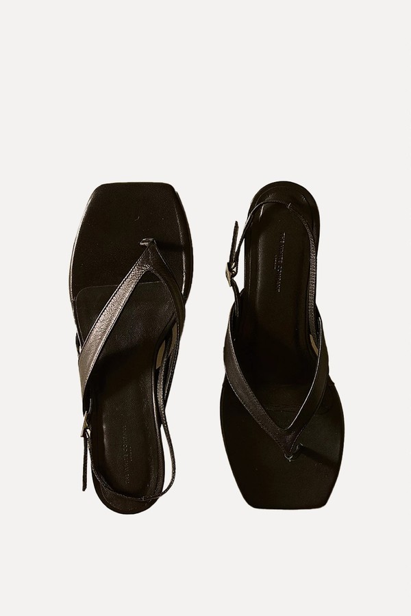 Leather-Kitten-Heel-Toe-Post-Sandals-the-white-company from Leather Kitten Heel Toe Post Sandals, £130