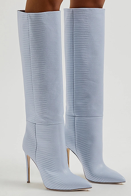 105 Crocodile-Effect Leather Knee-High Boots from Paris Texas