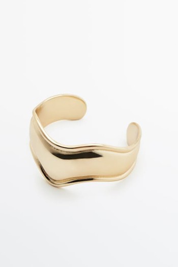 Gold-Plated Open Cuff Bracelet