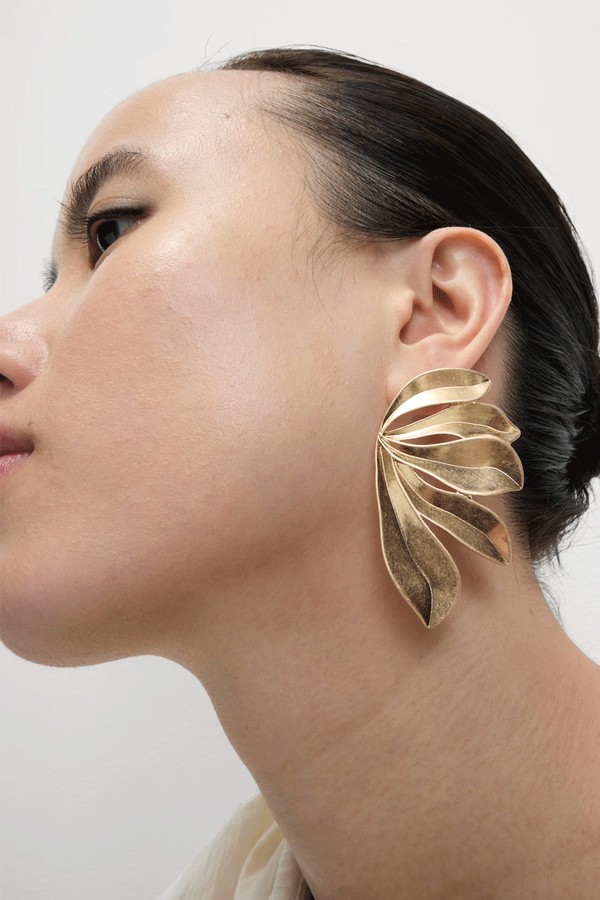 Brushed Leaf Earrings