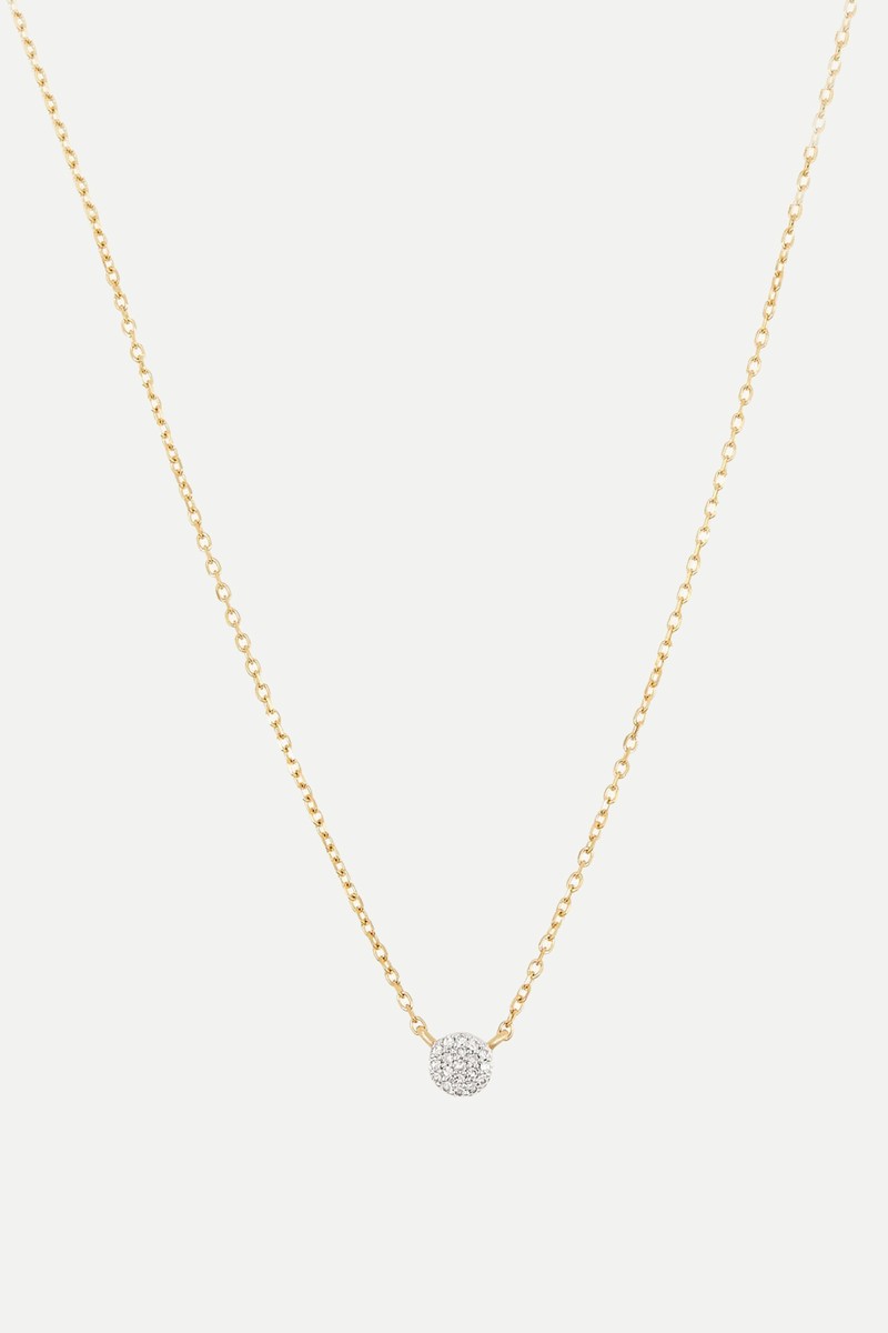 Pave Diamond Round Necklace