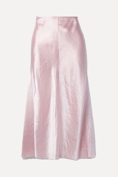 Crinkled-Satin Midi Skirt from Vince