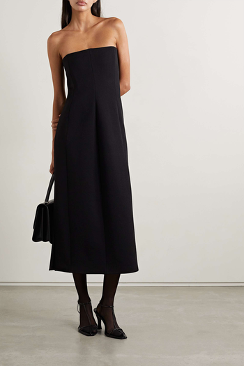 Melonia Strapless Wool-Blend Midi Dress