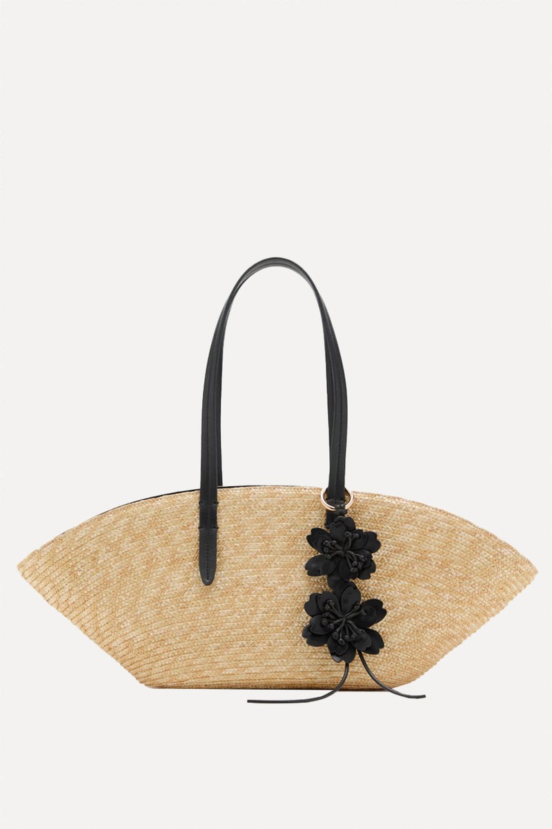 Natural Fibre Basket With Flower Charm from Mango