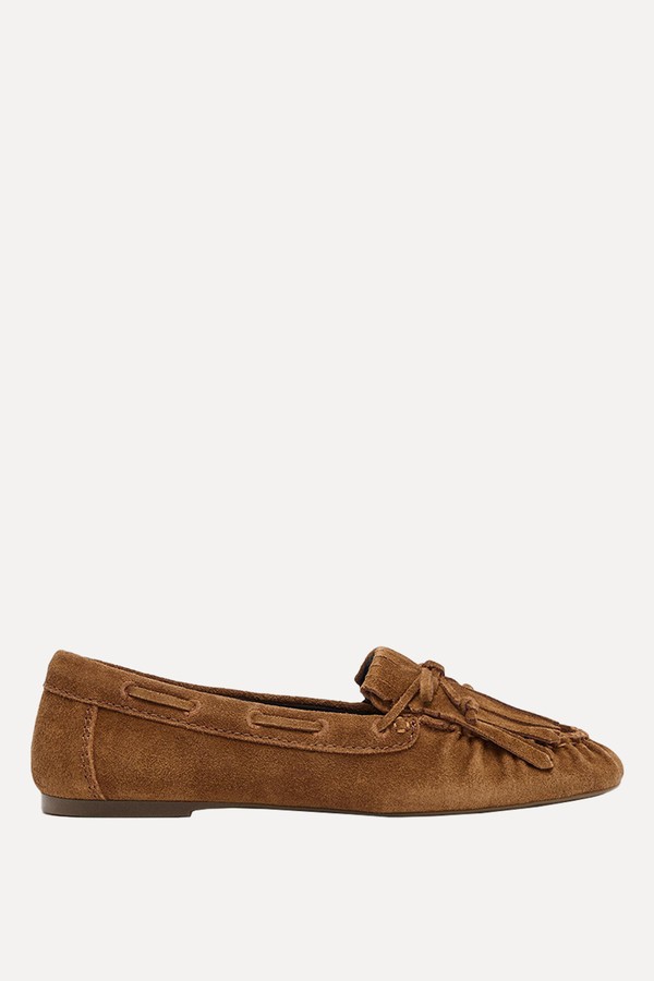 Suede Loafers With Fringe from Zara