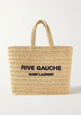 Shopping Embroidered Raffia Tote from Saint Laurent