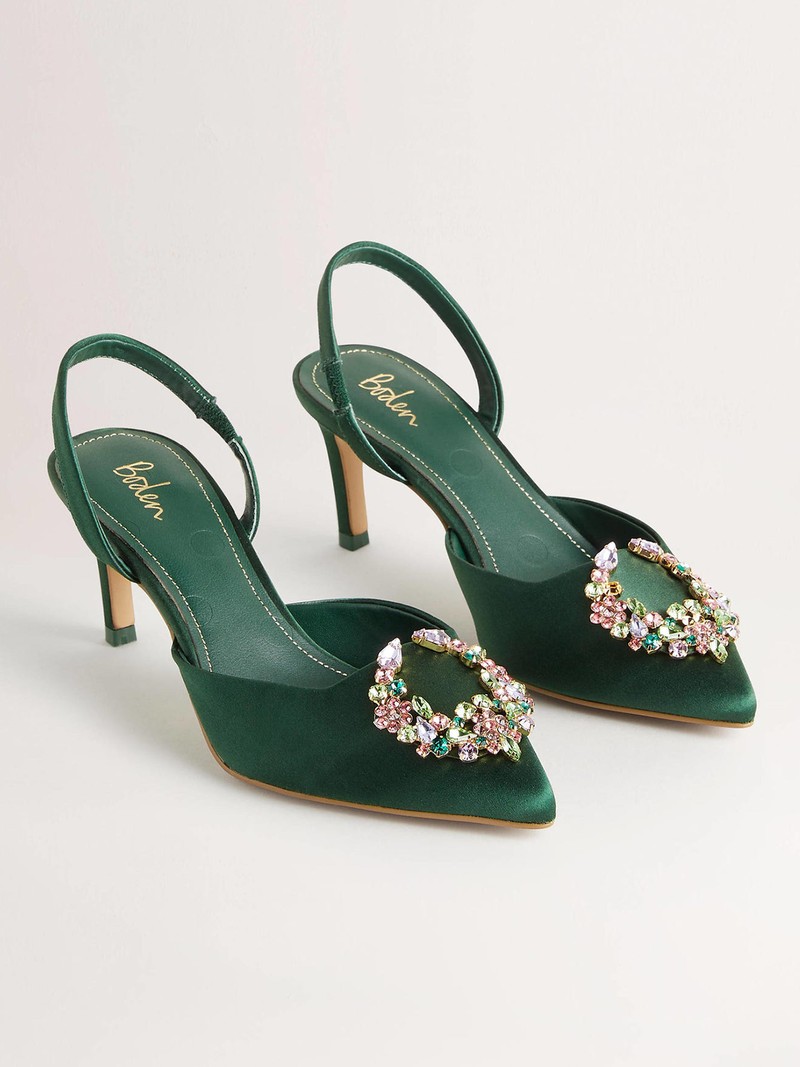 Embellished Slingback Green