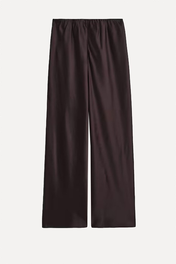 Satin Wide-Leg Trousers