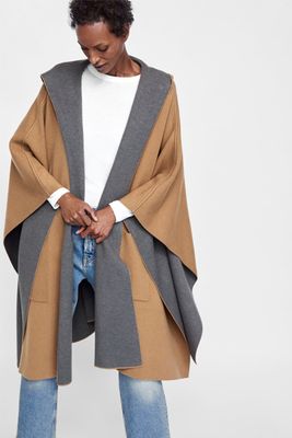 Hooded Double-Sided Cape from Zara