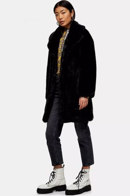 Luxe Faux Fur Coat from Topshop
