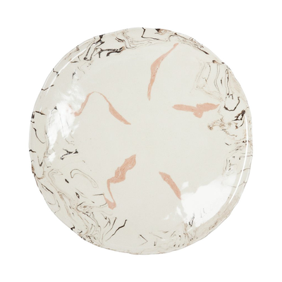 Swirl Earthenware Dinner Plate With Irregular Edges