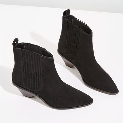 Camila Suede Western Boot In Black