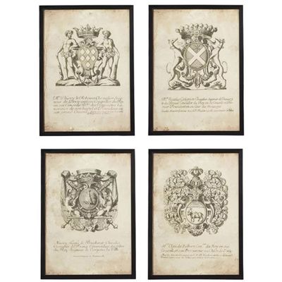 Antique Chevalier Coat Of Arms Framed Prints