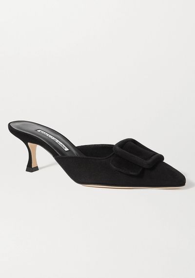 Maysale 50 Buckled Suede Mules from Manolo Blahnik