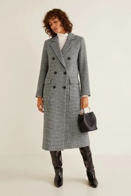 Structured Houndstooth Coat from Mango