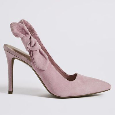 Suede Stiletto Heel Slingback Court Shoes