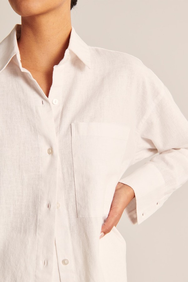 Oversized Linen-Blend Shirt from Abercrombie & Fitch