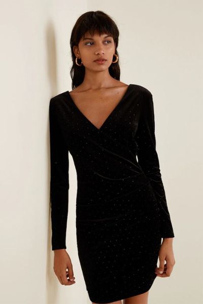 Beaded Velvet Dress from Mango