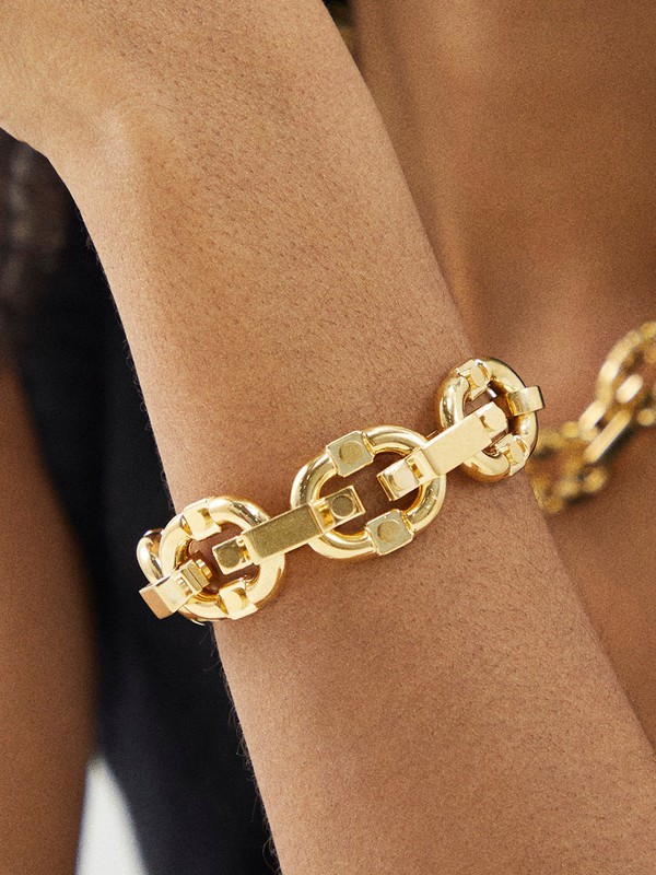 Chains Gold Plated Bracelet in Silver - Bottega Veneta