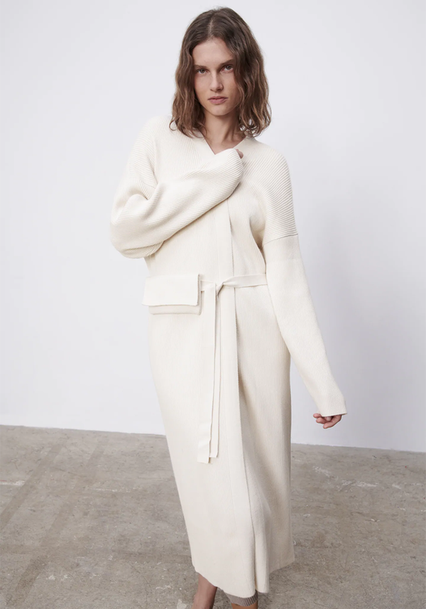 Long Ribbed Coat from Zara