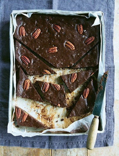 Pecan-Studded Sweet Potato Brownies