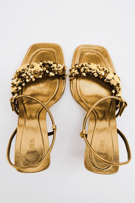 Sequinned High-Heel Sandals from Zara