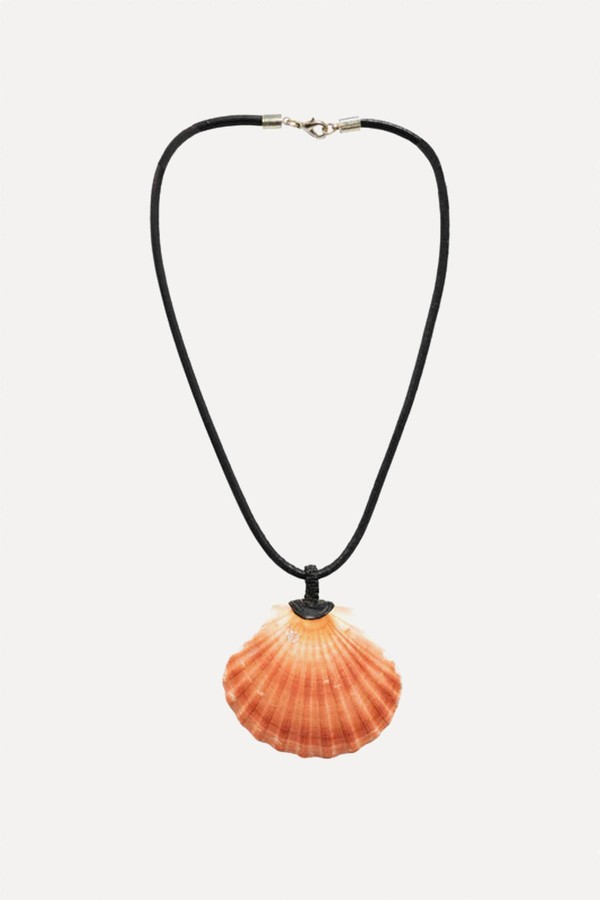 Leather Cord Necklace With Natural Shell Pendant from CC collections