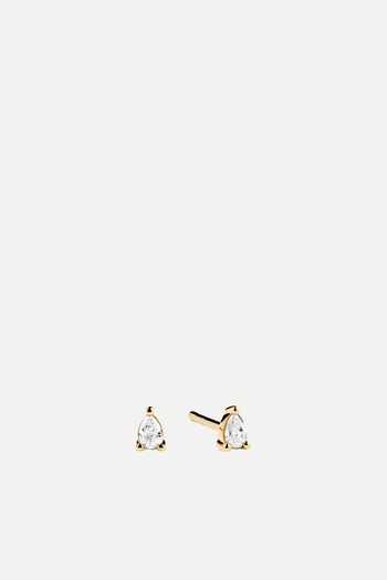 Mini Pear Diamond Studs