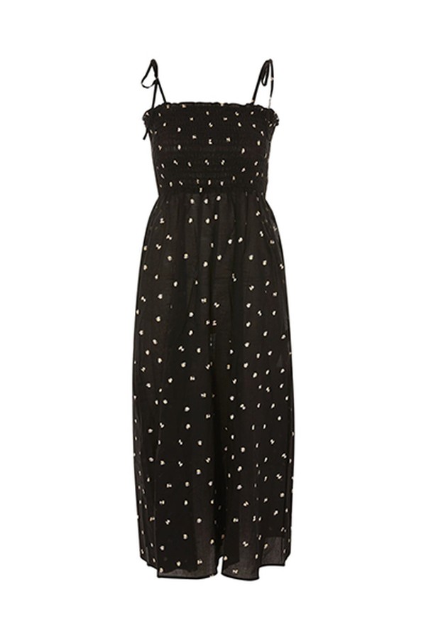 Ditsy Shirred Maxi Dress from Topshop