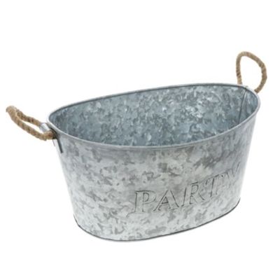 Silver Tone Galvanised Metal Bucket
