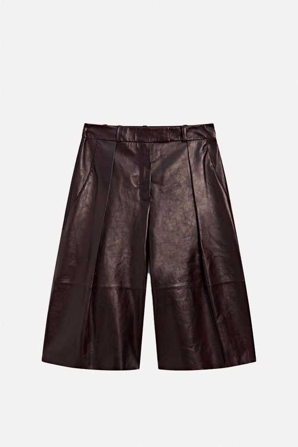 Nappa Leather Bermuda Shorts With Darts from Massimo Dutti