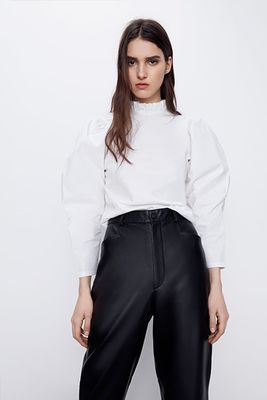 Contrasting Fabric T-Shirt from Zara