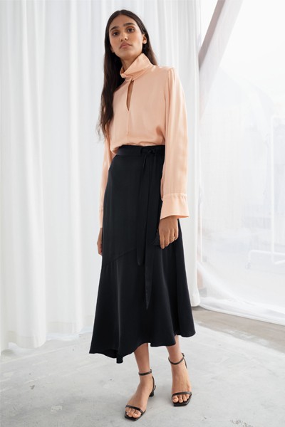 Asymmetric Satin Midi Skirt from & Other Stories