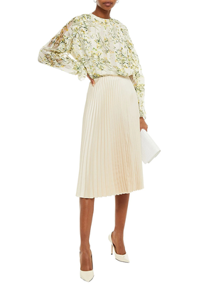 Ruffle-Trimmed Floral-Print Silk-Organza Blouse from Burberry