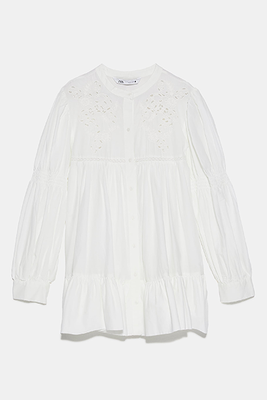 Blouse With Cutwork Embroidery from Zara