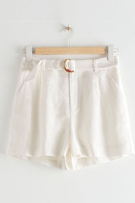 Belted Linen Pleat Shorts from & Other Stories 