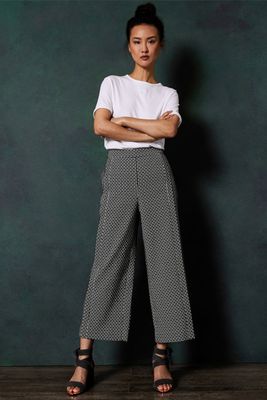 Bexleyt Printed Cropped Wide Leg Trousers