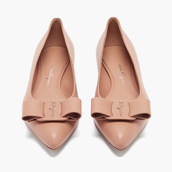 Viva Leather Point-Toe Flats from Salvatore Ferragamo