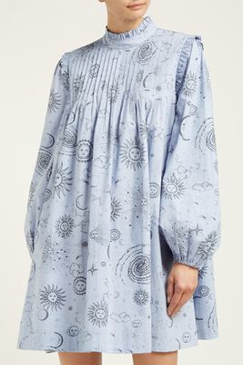 Over The Moon-print Poplin Mini Dress from Ganni