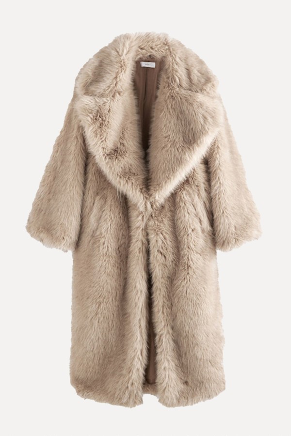 Natural Long Faux Fur Coat from Next