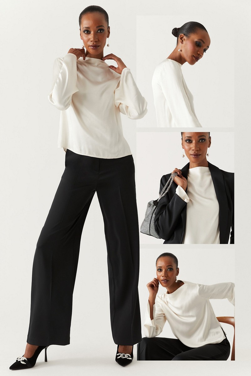Satin Wide Leg Trousers