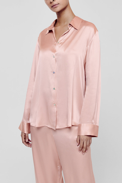 Pale Blush Silk PJ Top from Asceno